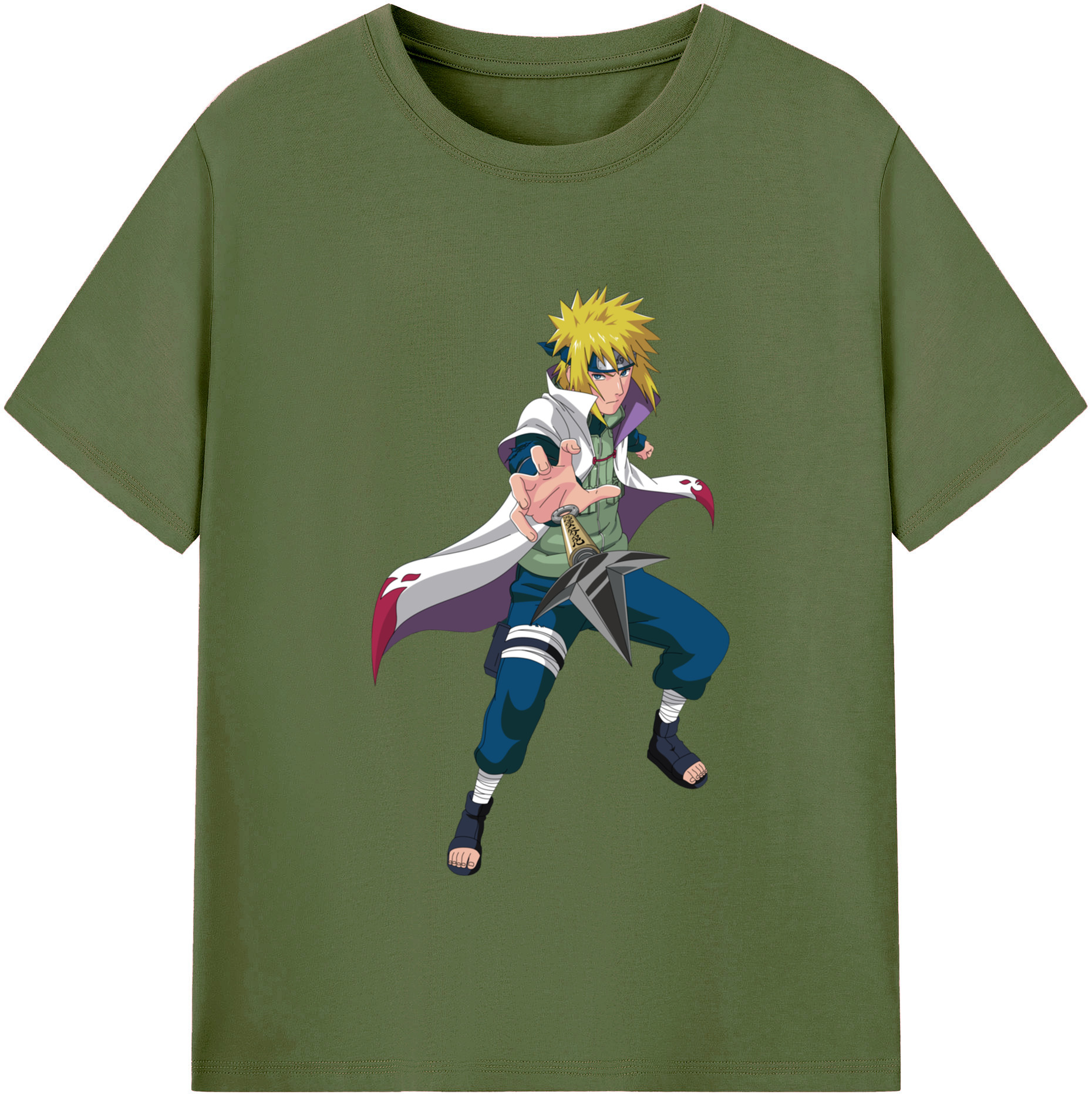 （画像用） NARUTO -ナルト- 波風 ミナト Namikaze Minato 綿100％半袖Tシャツ（フロントプリント）